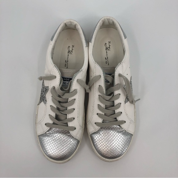 Vintage Havana Silver and White Glitter Low Top Sneakers US 7.5 - Picture 2 of 9